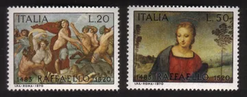 Paintings by Raphael: Galatea, Madonna With The Goldfinch. Cplt Set of 2 Diff.