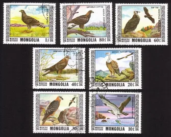 Protected Birds: Harrier, Eagles, Vultures, Etc. - Complete Set of 7 Different