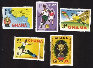 West African Soccer Competitions: Soccer players, Gold Cup, Etc. Cplt Set of 5